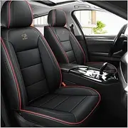 FROON Car Seat Covers Universal Set for Toyota Corolla 5-Door Hatchback E210 2018 2019 2020 2021 2022 2023 2024 2025 Car Accessories, Black/Red Line