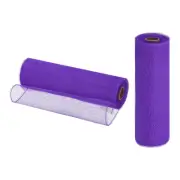 2 Pcs 10" x 30Feet PP Decorative Mesh Ribbon, Purple with Foil