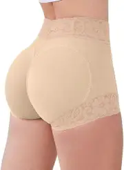 Morakot Women Lace Classic Daily Wear Body Shaper Butt Lifter Panty Smoothing Brief, Tummy Control Shapewear for Women Beige Medium