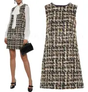 DOLCE & GABBANA DRESS COTTON BOUCLE TWEED MINI $1,725 sz IT 38 US 2