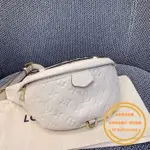 【甜甜二手】LOUIS VUITTON 路易威登 LV BUMBAG 白色壓紋皮革 腰包/胸包/斜背包M44836