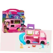 Barbie Pet Camper Playset with Pair of 1.5-inch Pet Figures, 11-pieces, Toy