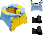 Portable Potty for Toddler Travel, Foldable Potty Training Seat with 60pcs Trash Bag and Storage Bag, Toddler Potty Chair Seat for Home, Car, Outdoor Travel, Picni (Blue)