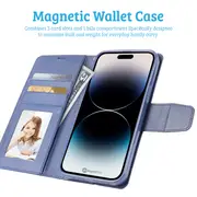 iPhone 14 Pro Compatible Case Cover With PU Flip Leather Wallet - Rose Gold