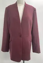 Elie Tahari Women's One-Button Cordovan Slim Fit Blazer US Size 16 ER045101