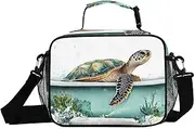 Insulated Lunch Box Sea Turtle Bathtub for Women Men - Ideal for Work, Picnics - Includes Adjustable Shoulder Strap