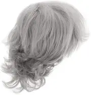 Healvian Gray Wigs for Women Short Wigs for Older White Women Hair Water Wave Womens Wigs Senior-Friendly Design Breathable Cap