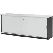 LOGAN CREDENZA 1500mm W x 450mm D x 730mm H White & Ironstone