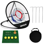 Pop-up Golf Chipping Net Set Foldable Training Kit + Hitting Mat Practice Balls
