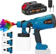 Cordless Paint Sprayer Gun,1500W Cordless Paint Sprayer with 3 Spray Modes/21V Battery, 800ML Handheld Paint Sprayer for Home Interior and Exterior Sprayer,One battery