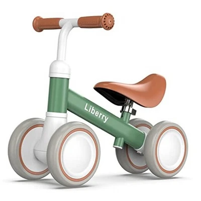 Baby Balance Bike for 1 Year Old Boys, 4 Wheels Toddler Balance Bike Green
