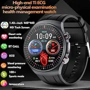 iMosi ET488 Smart Watch 1.43 inch Smartwatch Fitness Running Watch Bluetooth ECGPPG Temperature Monitoring Pedometer Compatible with Android iOS Women Men Hand