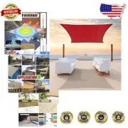 High-Quality 190 GSM Red Sun Shade Sail - Waterproof Rectangle Canopy 8' x 9'