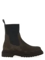 [Brunello Cucinelli] Brunello Cucinelli-Monile Ankle Boots Stivali E Stivaletti Marrone-Donna 40
