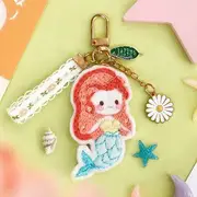 Animal Keyring DIY Embroidery Kit (various designs) (Chinese instruction only) 08 - Mermaid - Pink & Blue - One Size