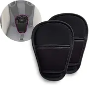 SeedFuture Baby Stroller Seatbelt Crotch Cushion Black 2 Piece, Universal Pram Belt Pads for Newborns Infants Kids, Pushchair Seat Belt Crotch Covers