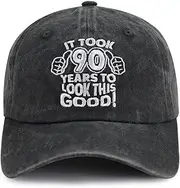 [Splash Brothers Customized] It Took Me 90 Year to Look This Good Hat for Women Men, Funny Adjustable Embroidery Baseball Cap