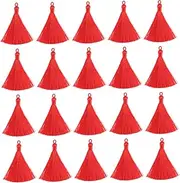 Hohopeti 20pcs Hanging Tassel Pendant Earrings Lightweight Red Tassel Jewelry for Keychains Bracelets and Earring Crafts Eye-catching Accessories for Festivals and Special Occasions