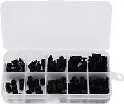 180 Pcs Black Nylon Screw Nut Kit, M3 Hex Standoffs Assortment with Single Double Pass Spacers, Fastener Set for Electronics Appliances Assembly