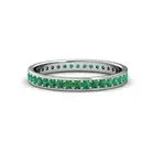 TriJewels Emerald Eternity Ring Stackable 0.48 ctw* 14K Gold JP:21084