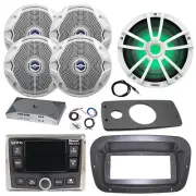 JBL Marine Radio,ANT,Amp,Kit, LED Sub, 4x 6.5" White Speakers,Spa Bezel, Adapter