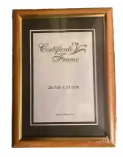 NEW Maple Tan with Gold Trim A4 Size Document Certificate Photo Picture Frame