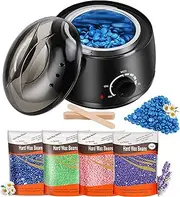 AISky 2024 Waxing Kit for Women,Waxing Kit for Brazilian Wax,Wax pot Heater with Wax Beans,Wax warmer for Sensitive Skin Hair Removal,Easy to Use Wax Melt Warmer.AU Plug (Black)