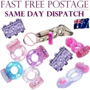 Vibrating Penis Cock Extender Ring Ejaculation Clitoris Pussy Stimulation AU NEW