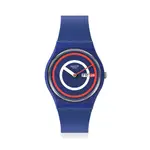 【SWATCH】GENT 手錶 SWATCH BLUE TO BASICS 迴圈藍34MM 瑞士錶 SO28N703