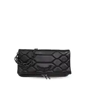 [Zadig & Voltaire] Zadig & Voltaire Rock Mat Scale Clutch Bag ONE SIZE BLACK
