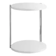 Unbranded End Table 23.5" H X 18.25" W Round Particle Board Chrome Metal Support