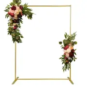 Aluminum Wedding Arch Backdrop Stand 6.6x5 FT Gold Square Balloon Arch Frame ...