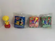 LOONEY Tunes 3 Action Pens WENDYS 2001 Pepe Elmer Tweety 1 Bobble Head Kids Meal