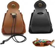 NHQZ 2-in-1 dice Bag and dice pad - Faux Leather, Black and Brown, dice Bag for D&D, DSA, Shadowrun, a, A