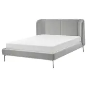 TUFJORD upholstered bed frame, Tallmyra white/black, Double