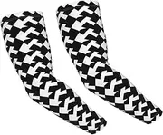 [FHEDVBN] Houndstooth Black Arm Sleeves Compression Arm Covers for Men Women Outdoor Sun Sleeves Cooling Sports Sleeve, Black