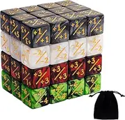 48 Pieces MTG Counter Dice Set +1/+1 Counters Tokens Marble Life Plus One Dice for Magic The Gathering, MTG, Table Top Game Accessories, 4 Styles