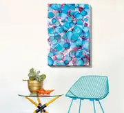 Abstract Blue Dot Stretched Canvas Print