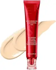 Red Foundation Cream, Fv Coverage red Liquid Foundation, red Concealer Cream Foundation Poreless Liquid Foundation Makeup, Full Coverage Oil Control Long-Lasting Concealer