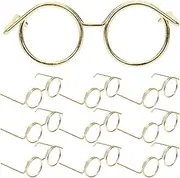 Kisangel 10pcs Metal Glasses Toy Doll Glasses Small Mini Doll Eyeglasses Hen Do Accessories Festival Mini Doll Glasses Toys for Girls Mini Dolls Eyeglasses Wire Frame