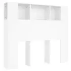 Wooden Headboard wit Bed Storage Shelf Rack Head Bedhead White King Single 120cm