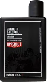 Uppercut Deluxe Strength and Restore Shampoo, Mens Hair Shampoo Infused with Biotin and Caffeine to Help Promote Healthy Hair Growth, Mens Moisturising Shampoo 240ml