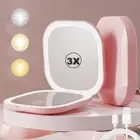 Make-up Mirror LED Plastic Multicolor Modern Small Illuminated Free Stand Square