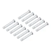 Single Hole Clevis Pins 6mm x 45mm Flat Head Zinc-Plating Solid Steel Pin 12Pcs