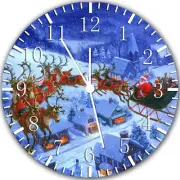 Christmas Santa Claus Frameless Borderless Wall Clock Nice Gifts or Decor W348