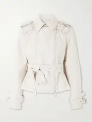 [Burberry] Burberry - Belted Cotton-canvas Jacket - Light gray - UK 8 UK 8 Gray