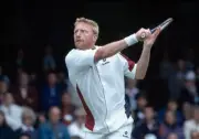 Boris Becker of Germany at Wimbledon June 1996 Becker retired with- Old Photo