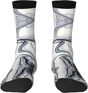 [JEJEA] black and white paint mixed print Socks For Men and Women Men's Moisture Control Crew Socks Gifts For Golf, Hunting, Camping