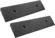 GARVALON Wheelchair Accessible 2pcs Door Threshold Ramp Curb Ramp for Wheelchair Outdoor Mat