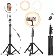 10" Selfie Ring Light with 55" Extendable Tripod Stand, Selfie Light with Phone